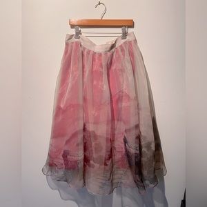 Moulinette Soeurs (by Anthro) Tulle Ball Skirt with Vintage Pattern - Size 10